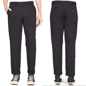 VINCE Size 32 Men's Black 100% Cotton Twill Chino Flat Front Pants 34"X30"